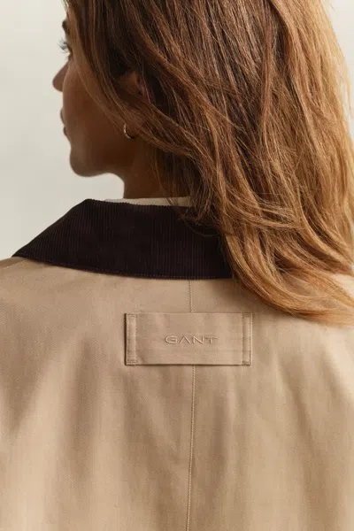 Gant Cotton Decker Jacket In Brown