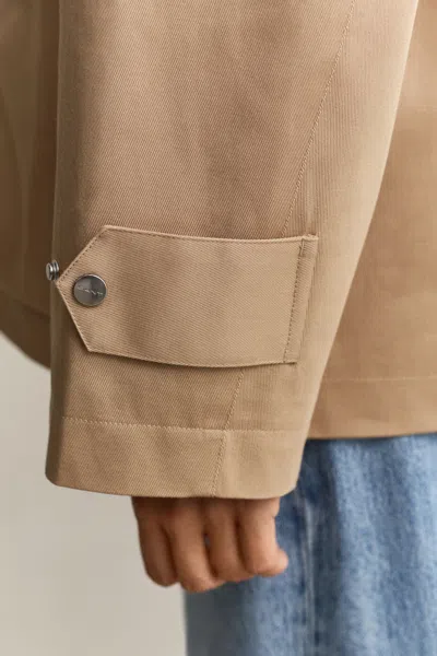 Gant Cotton Decker Jacket In Brown
