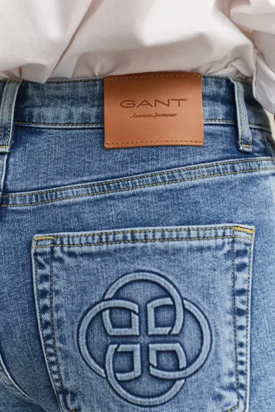 Gant Monogram Flared Jeans In Blue