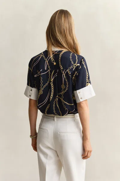 Gant Contrast Blouse In Multi