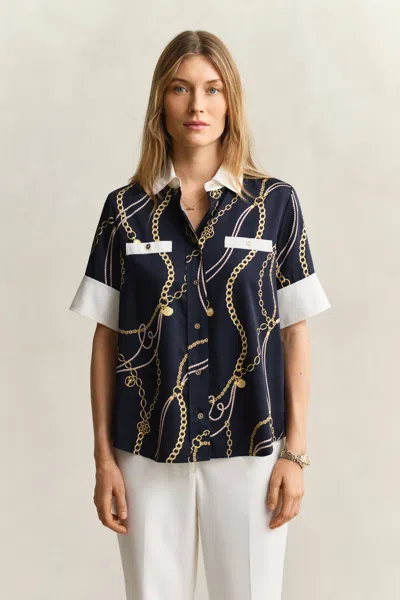 Gant Contrast Blouse In Multi
