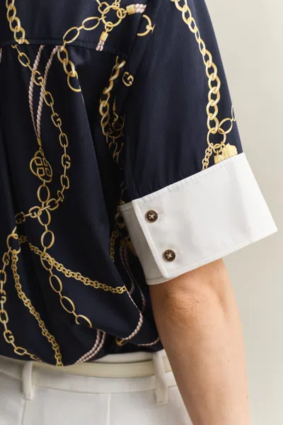 Gant Contrast Blouse In Multi