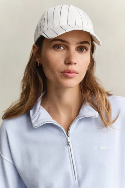 Gant Washed Shield Half-zip Sweatshirt In Blue