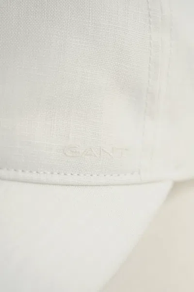 Gant Linen Baseball Cap In Orange