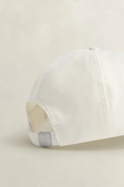 Gant Linen Baseball Cap In Orange