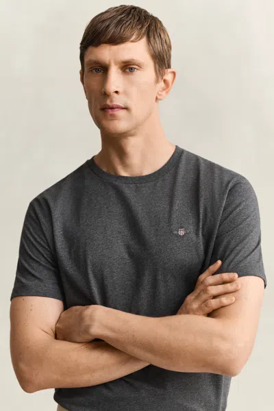 Gant Regular Fit Shield T-shirt In Gray
