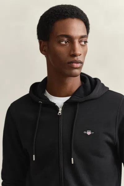 Gant Shield Logo Hoodie In Black