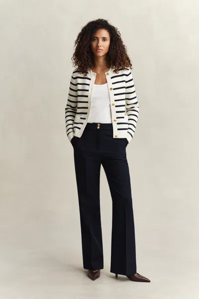 Gant Striped Button-up Cardigan In Multi