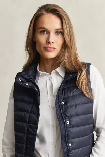 Gant Light Down Vest In Blue