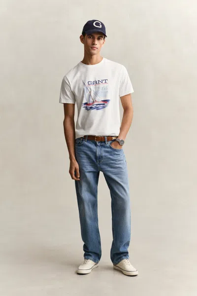Gant Graphic Short Sleeve T Shirt White