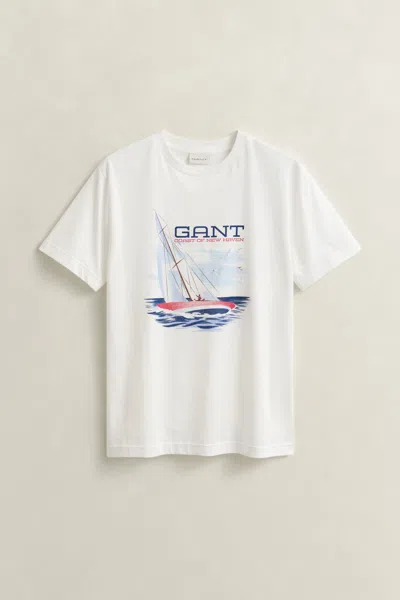 Gant Graphic Short Sleeve T Shirt White