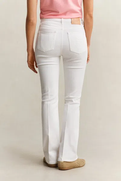 Gant Monogram Flared Jeans In White