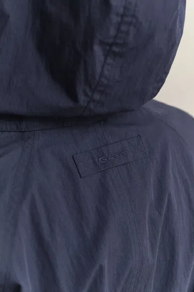 Gant Belted Wind Coat In Blue