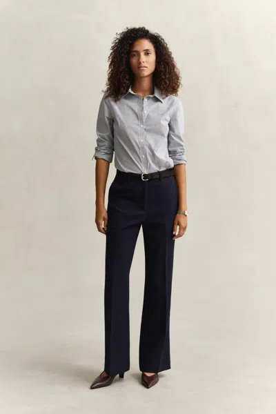 Gant Flared Slacks In Blue