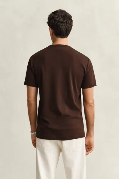 Gant Interlock T-shirt In Brown