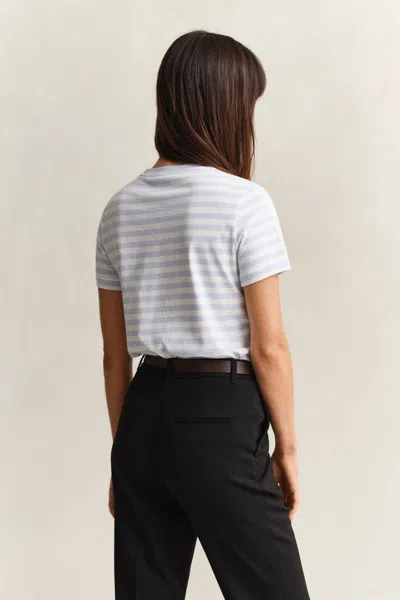 Gant Striped Shield T-shirt In Blue