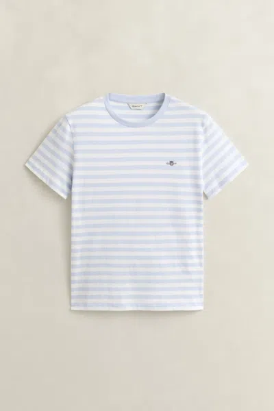Gant Striped Shield T-shirt In Blue