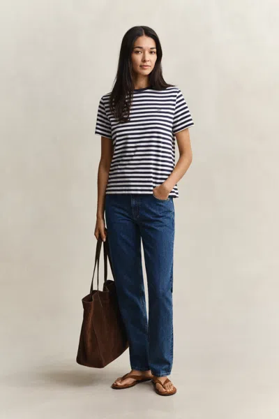 Gant Striped Shield T-shirt In Multi