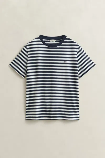 Gant Striped Shield T-shirt In Multi