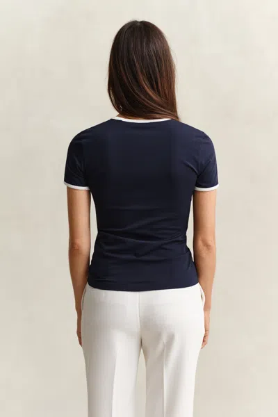 Gant Ringer T-shirt In Blue