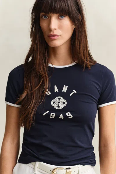 Gant Ringer T-shirt In Blue
