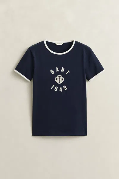 Gant Ringer T-shirt In Blue