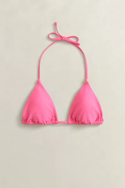 Gant Padded Triangle Bikini Top In Pink