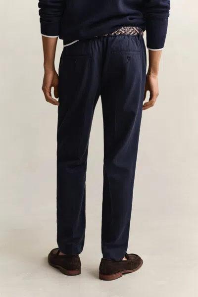 Gant Lyocell Blend Pants In Blue