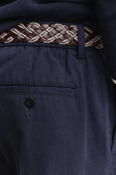 Gant Lyocell Blend Pants In Blue