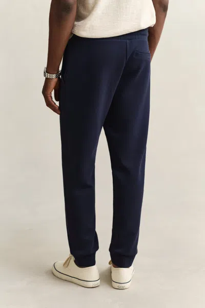 Gant Interlock Sweatpants In Blue