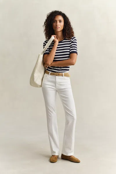 Gant Striped Rib T-shirt In Multi