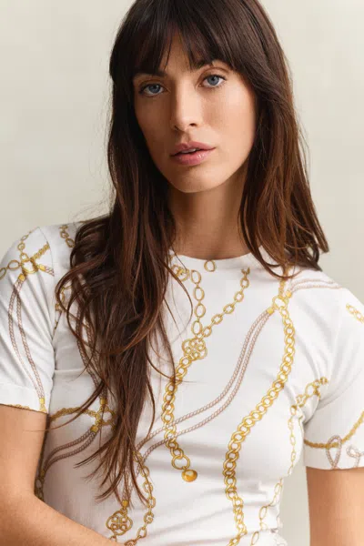 Gant Chain T-shirt In White