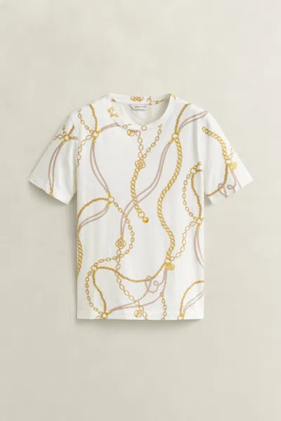 Gant Chain T-shirt In White
