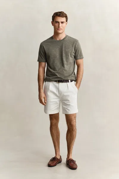 Gant Slim Fit Twill Chino Shorts In White