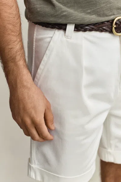 Gant Slim Fit Twill Chino Shorts In White