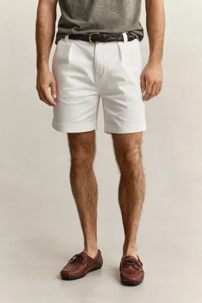 Gant Slim Fit Twill Chino Shorts In White