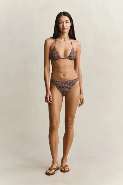 Gant Printed Padded Triangle Bikini Top In Multi