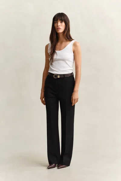 Gant Flared Slacks In Black