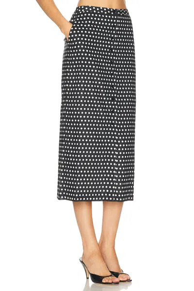 Frame The Dot Front Button Midi Skirt In Burgundy