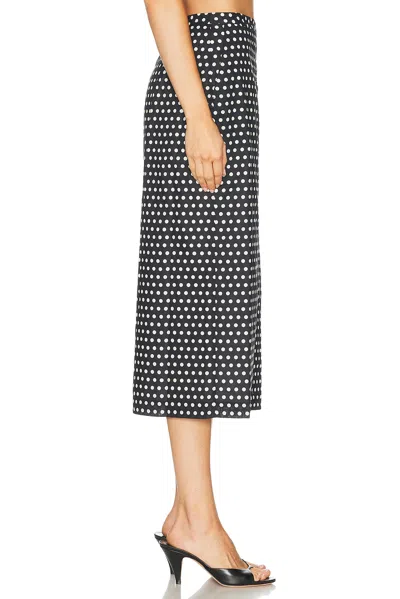 Frame The Dot Front Button Midi Skirt In Burgundy