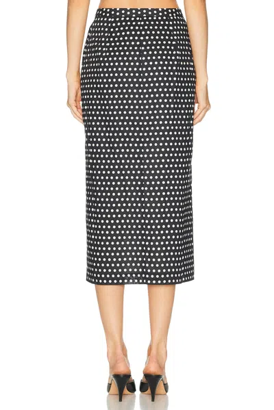Frame The Dot Front Button Midi Skirt In Burgundy