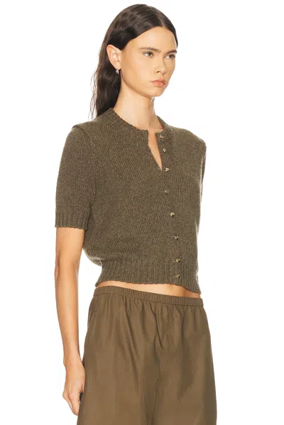Khaite Womens Artichoke Nora Short-sleeve Knitted Cashmere Cardigan In Green