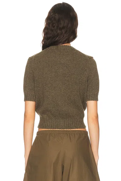 Khaite Womens Artichoke Nora Short-sleeve Knitted Cashmere Cardigan In Green