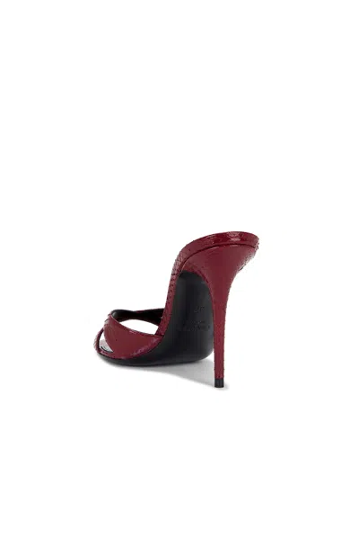 Saint Laurent Kirat Python Mule Sandal In Red