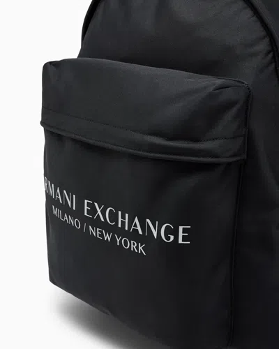Armani Exchange Backpack In Coated Fabric In Black