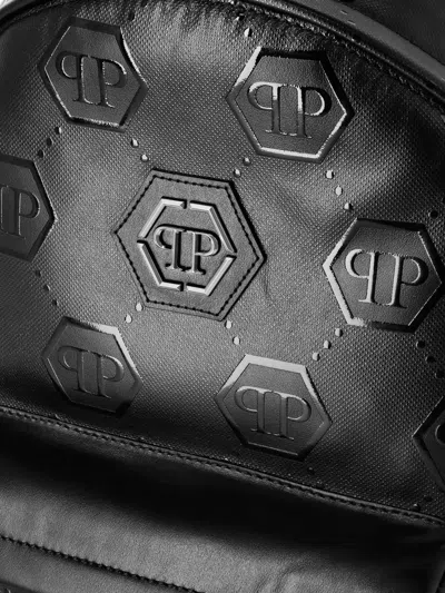 Philipp Plein Monogram-embossed Backpack In Black