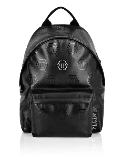 Philipp Plein Monogram-embossed Backpack In Black