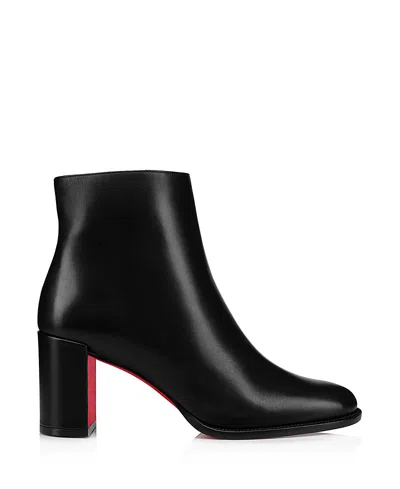 Christian Louboutin Womens Black Adoxa 70 Leather Heeled Boots In Black