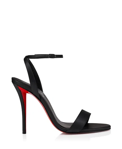 Christian Louboutin Miss Z Leather Red Sole Ankle-strap Sandals In Black