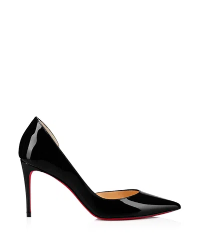 Christian Louboutin Pointed-toe Patent Leather Pumps With Signature Red Sole In Black